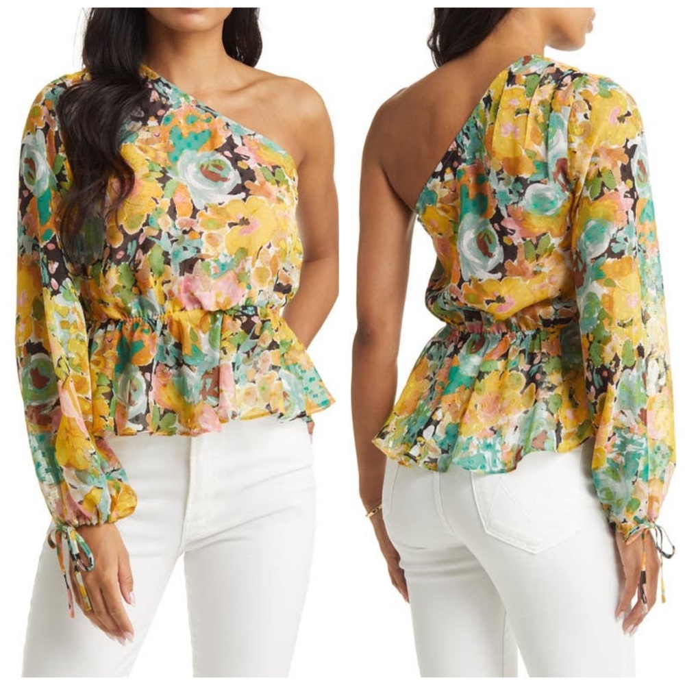 NWT VICI Floral Off Shoulder Peplum Blouse